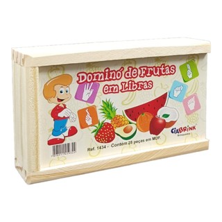 Dominó De Frutas Em Libras 28 Pcs