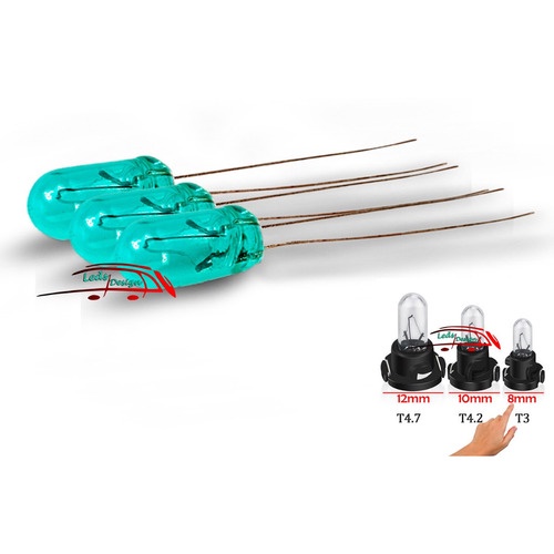3 Lâmpada 3mm Azul Turquesa Comando De Ar Honda City Fit