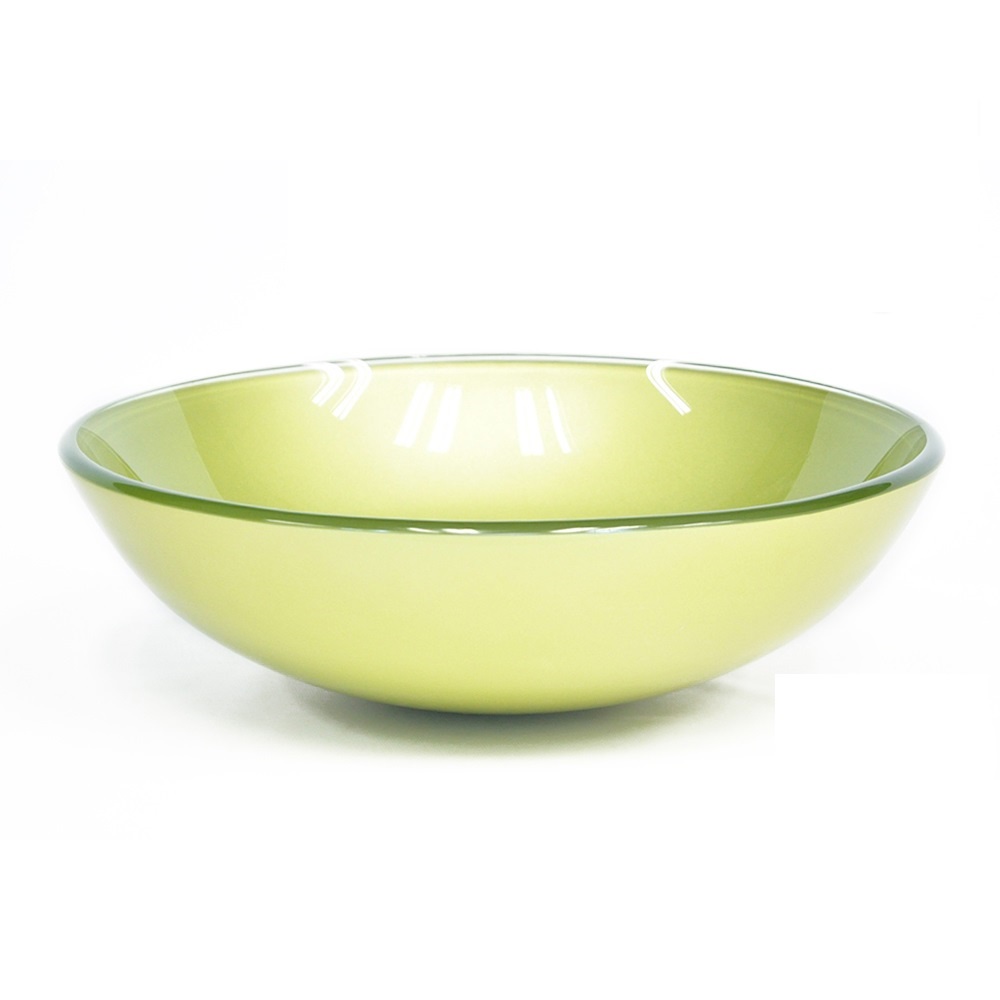 CUBA DE VIDRO REDONDA 31CM VERDE OLIVA