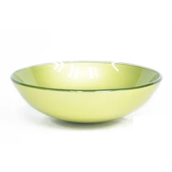 CUBA DE VIDRO REDONDA 31CM VERDE OLIVA