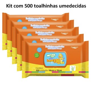 Kit 500 Toalhas Lenços Umedecidos Natural Baby ®