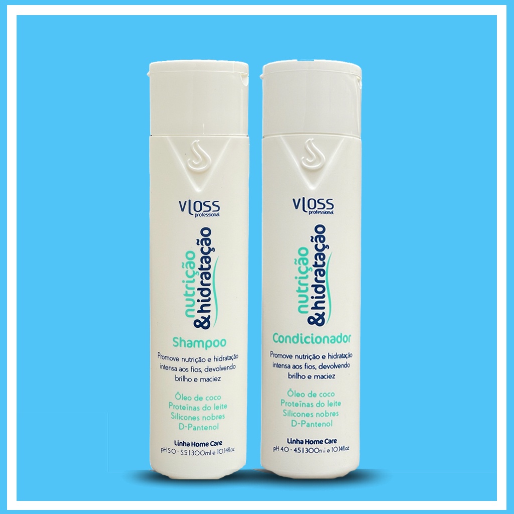 Shampoo e Condicionador Vloss Linha nutricao & hidratacao home Care 2x300ml