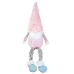 Enfeite de Natal Kringle Rosa e Branco - 23cm - 1 unidade - Cromus - Rizzo