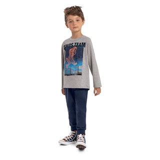Conjunto de Inverno Infantil Masculino com Camiseta e Calça Bee Loop