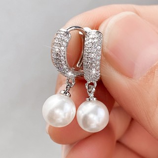 925 Prata Esterlina Moda Noiva Simulado Pérola Brincos Em Forma De Emaranhado Estética Espumante De Zircônia Cúbica Jóias De Luxo Femininas Para Festa