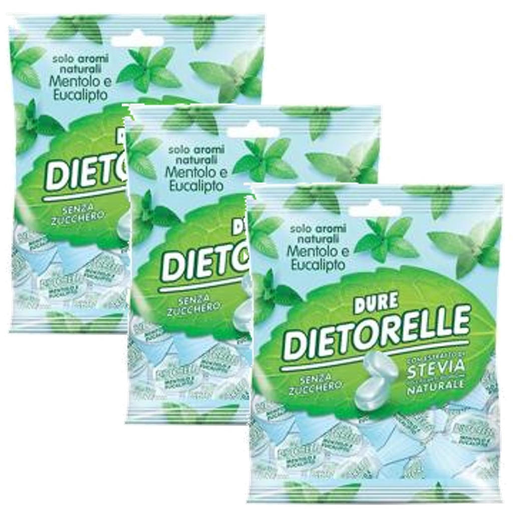 Bala Dura de Menta e Eucalipto DIETORELLE 70g (3 unidades)