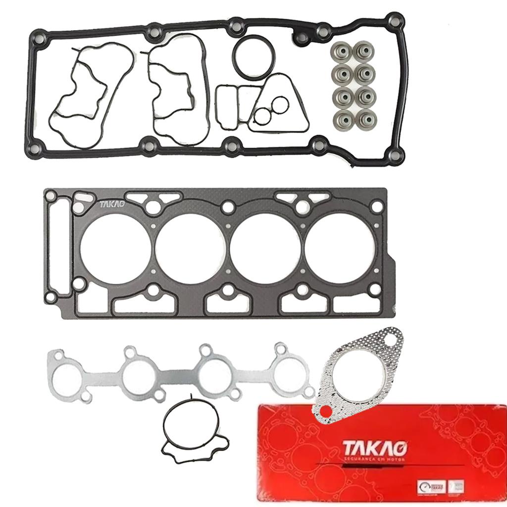 JOGO JUNTAS SUPERIOR CABECOTE FORD KA FIESTA FOCUS ECOSPORT 1.6 8V ZETEC ROCAM COM RETENTORES