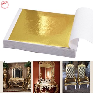 100 Pcs/set Folhas De Folha De Ouro 24K Para Desenho De Arte Artesanato Moldura De Douradura DGE