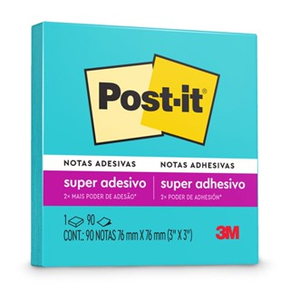 Bloco de notas super adesivas Post-it azul elétrico 76x76mm 90 folhas 3M