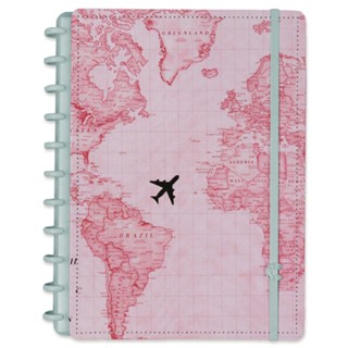 Caderno inteligente grande Mapa Mundi Rosa CIGD4107 By Gocase