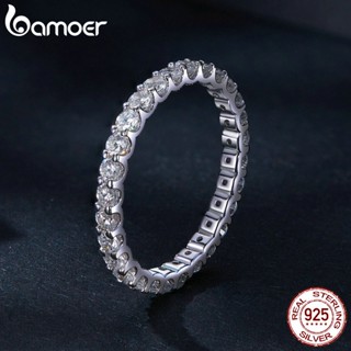 Bamoer 925 Sterling Silver Simple Moissanite Ring Clássico Cor D Jóias De Casamento Fashion Gift MSR034