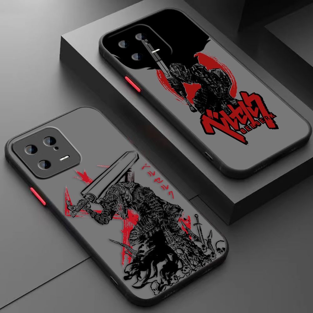 Anime Berserk Guts Desenho Fosco Celular Capa Para Xiaomi 13 12 12T 12X 11 11T 10 10T Pro Lite Ultra Poco F4 GT M3 M4 X4 NFC 4G 5G