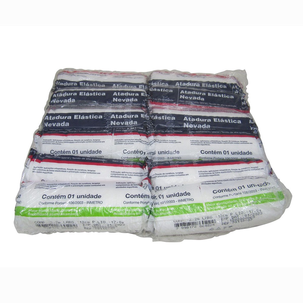 Atadura Elástica Nevada 12cm x 2,2m com 12un Neve