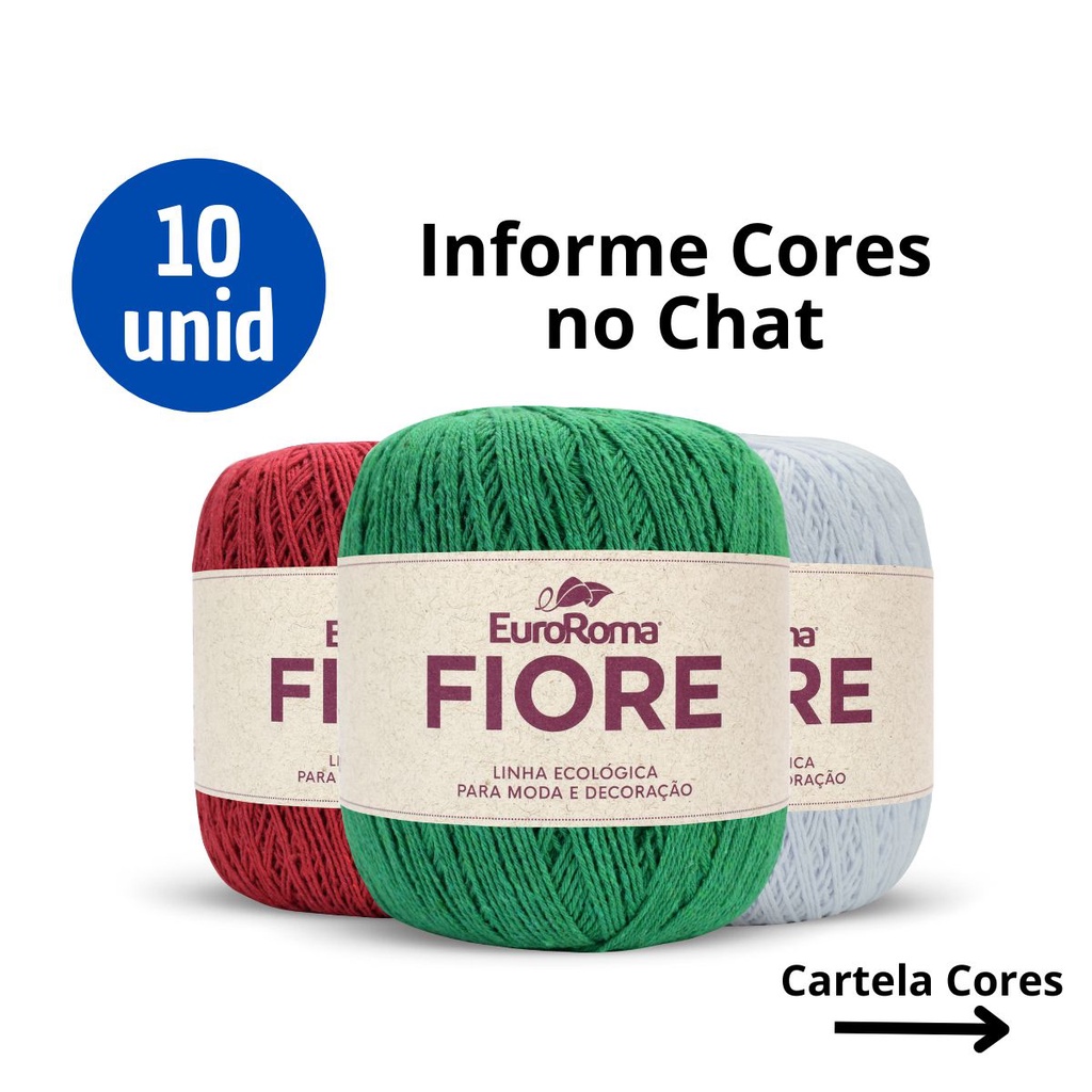 Kit 10 Unidades Linha Fiore Euroroma (Mesma espessura Anne) n°2 - 500m Escolha Cores no Chat em Oferta na Shopee