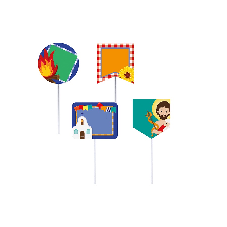 Plaquinhas para Personalização - Noite de São João - 8 unidades - Cromus - Rizzo