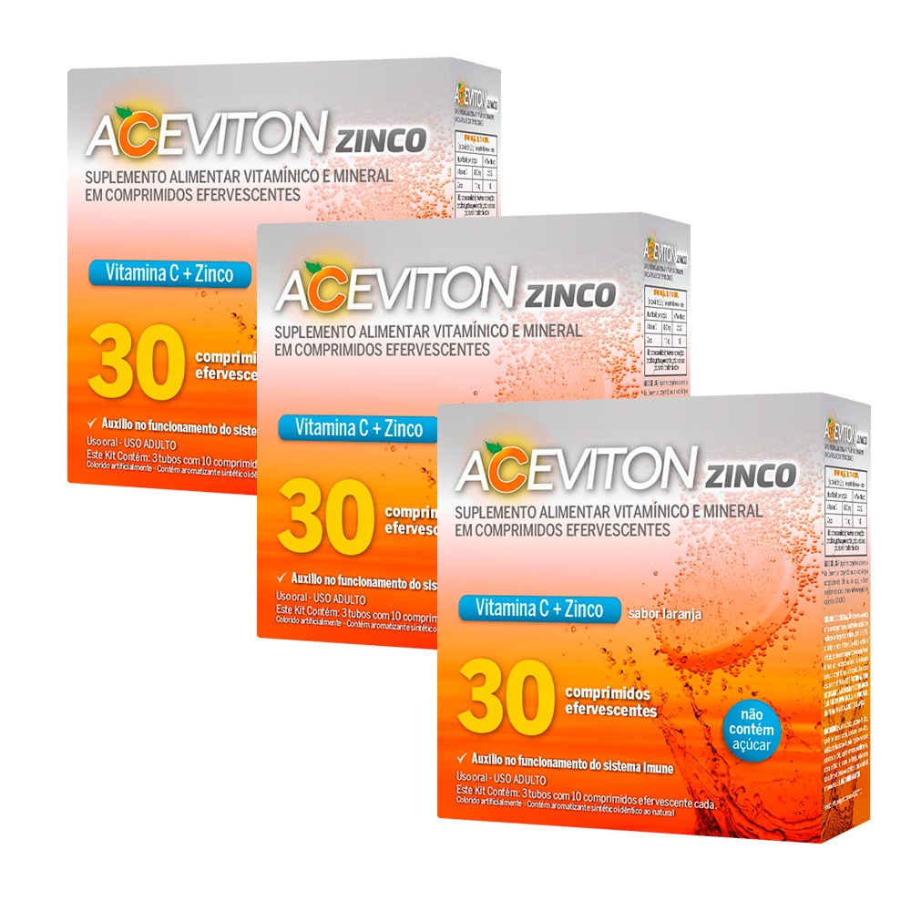 Vitamina C Aceviton e Zinco 90 Comprimidos Efervescentes