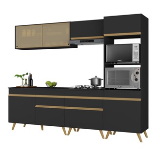 Cozinha Completa 5 peças c/ Armário e Balcão MP3715 Veneza GB Preta