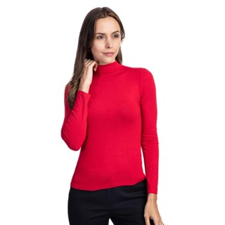 Blusa Feminina Gola Alta Vermelha