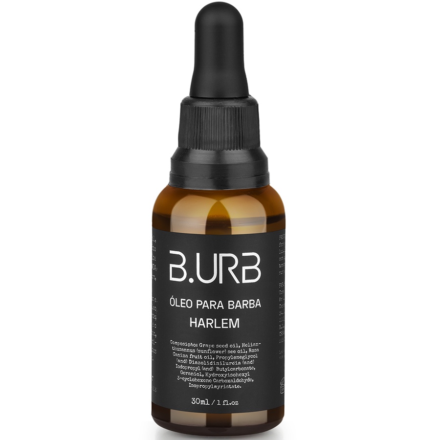 Óleo Para Barba Harlem Amadeirado Toque Seco 30mL Barba Urbana B.URB