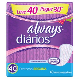 Absorvente Diário sem Abas Always Diários 40 Unidades