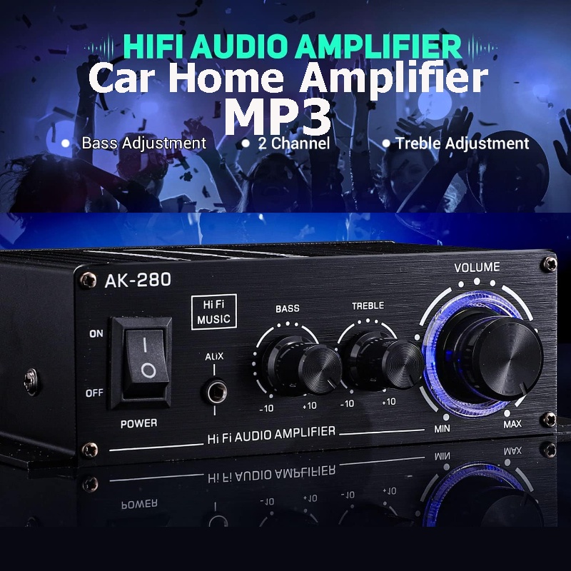 Novo Amplificador De Áudio Portátil De 1 Peça Para Carro MP3 Home Mini Canal Duplo Som Ambiente Adaptador De Receptor De Alto-Falantes Estéreo HiFi