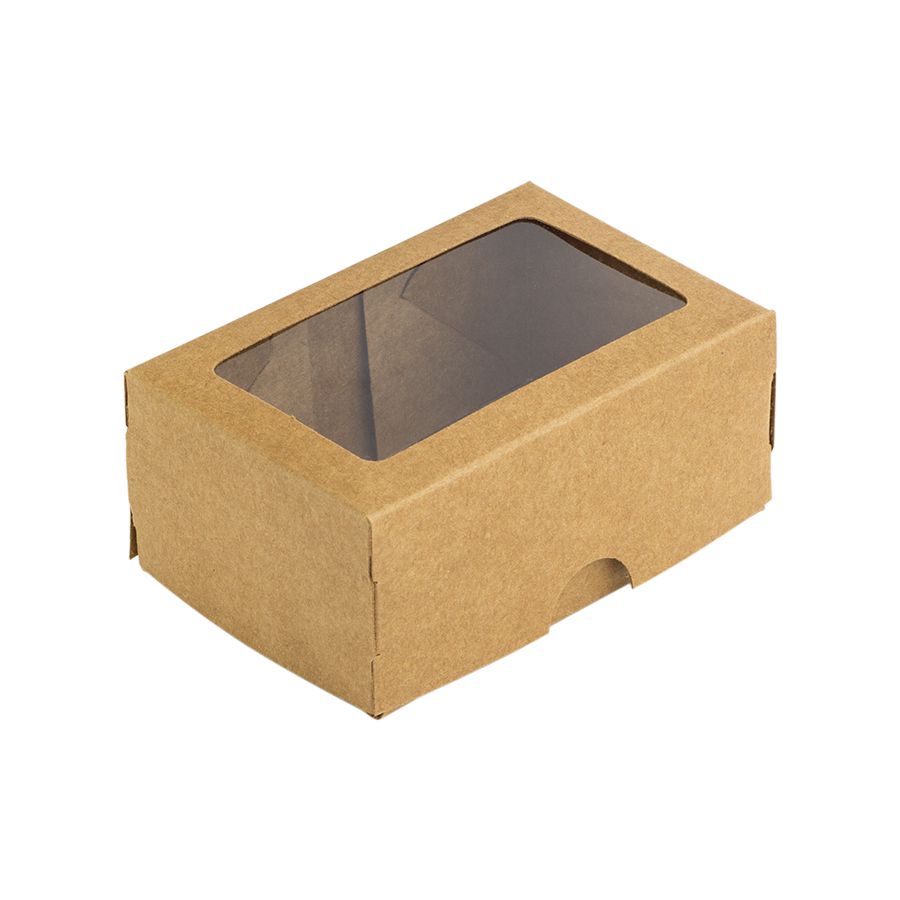 Caixa 2 Doces com Visor S1 (6cm x 9cm x 4cm) Kraft 10 unidades Assk em Oferta na Shopee