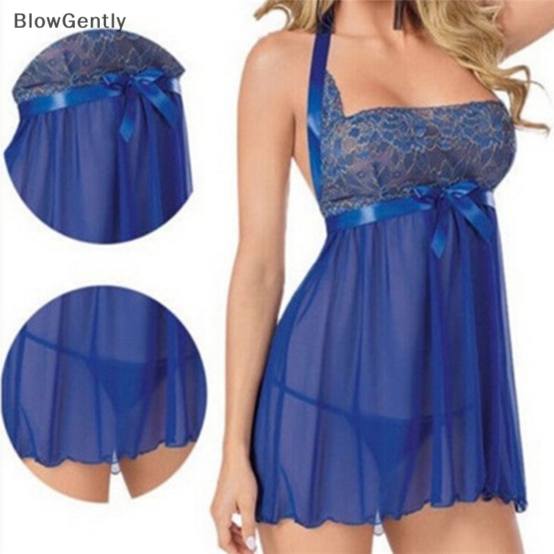 BlowGently Hot Sexy Women Lingerie BabyDoll Sleepwear Vestido De Noite Mais BG NOVEL