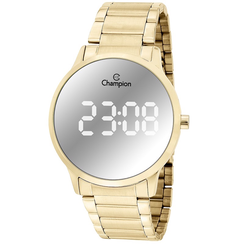 Relógio Feminino Champion  Digital Espelhado  Dourado Kit Colar e Brincos Original Presente CH40142B em Oferta na Shopee