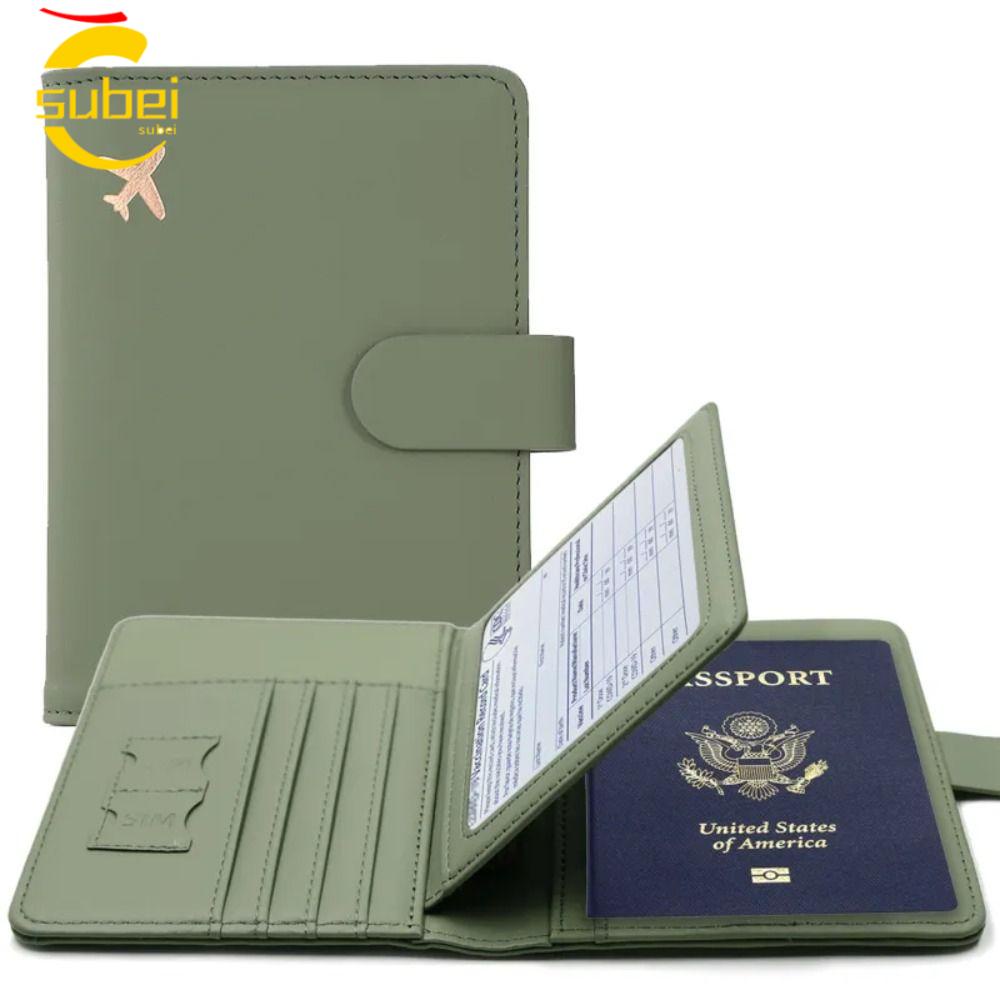 SUBEI Porta-Passaporte Pacote Multifuncional De Documentos Em Couro Carteira RFID em Oferta na Shopee