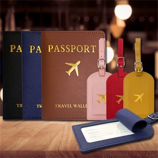 Dhiinto Porta Passaporte Simples E Etiqueta De Bagagem Conjuntos De Viagem Em Couro Capa De Casal
