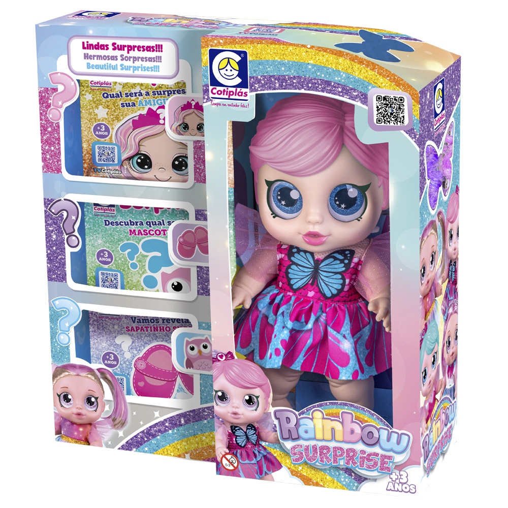 Boneca Rainbow Surprise Cabelo Rosa Com Mechas em Oferta na Shopee