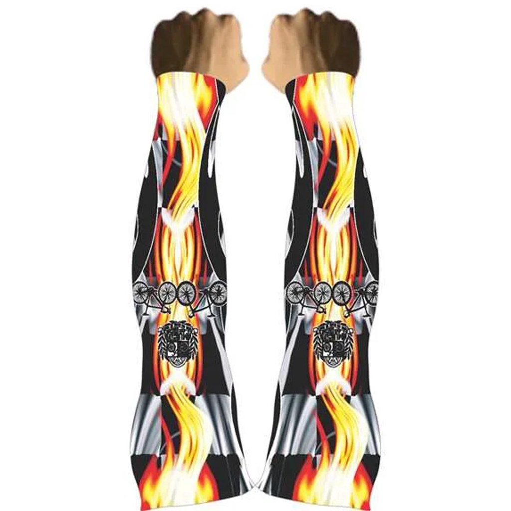 Par de Manguito Muhu MTB Road Fire Manga Para Braços Esportivo Unissex Proteção Solar UV50+ Segunda Pele Mangote Vôlei