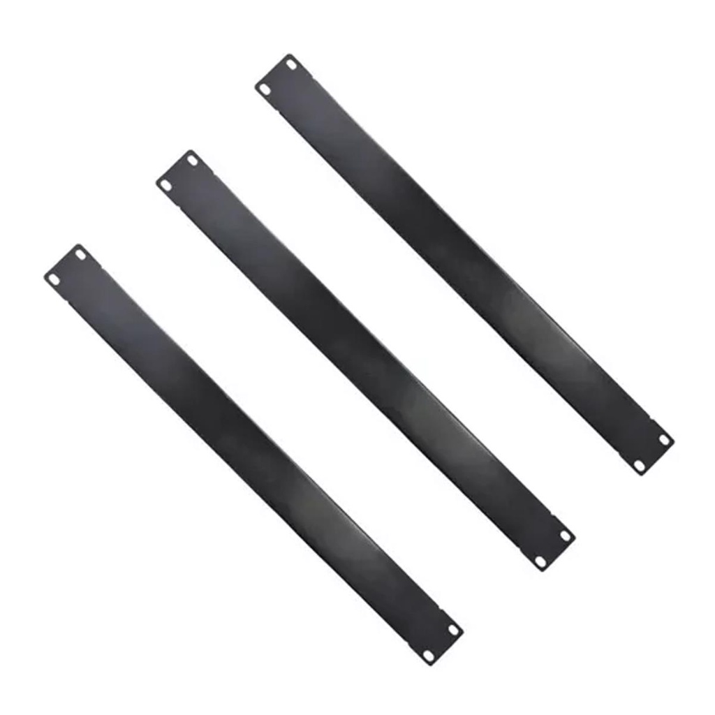 KIT 3 Peças Frente Falsa 1U Para Rack Servidor Padrão 19 Polegadas Tampa Cega 1U