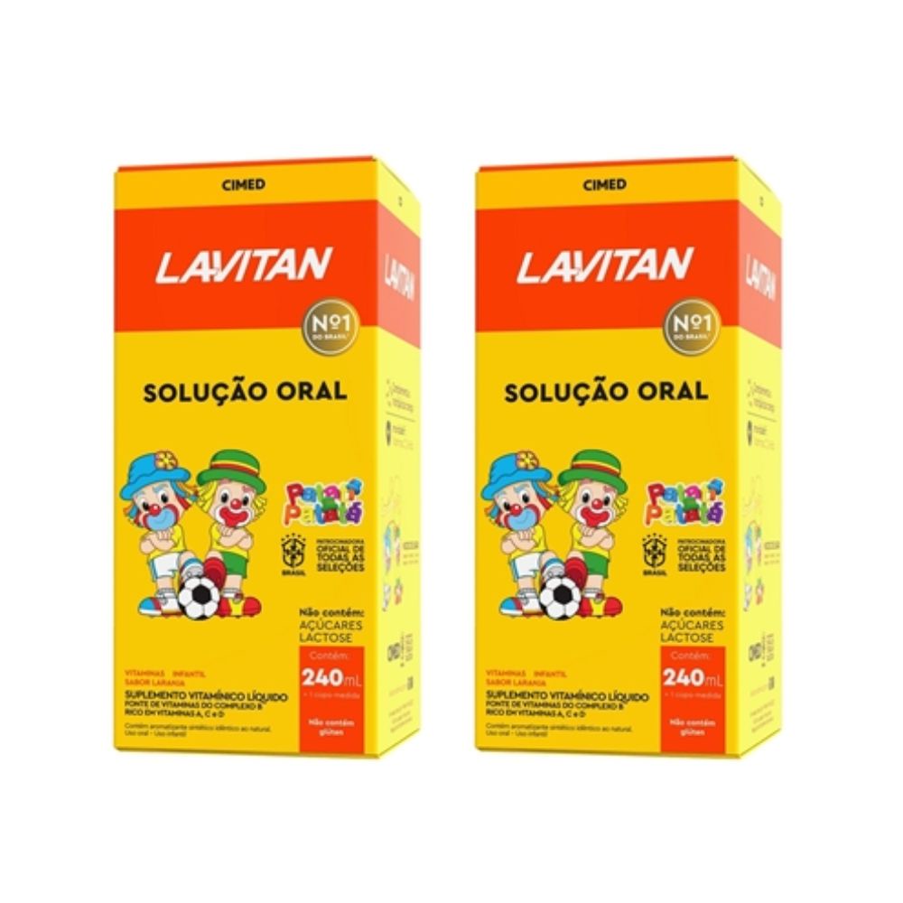 Kit 02 Unidades Lavitan Kids Liquído Laranja  240ml