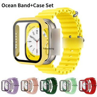 Vidro + Estojo Pulseira Oceânica Para De Relógio Apple 49mm 45mm 44mm 42mm 41mm 40mm 38mm Correa iWatch Série 8 7 6 5se 4 3 2 1