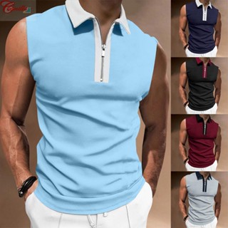 Camiseta De Verão Colete Sem Mangas Com Colarinho Ginástica Esportiva