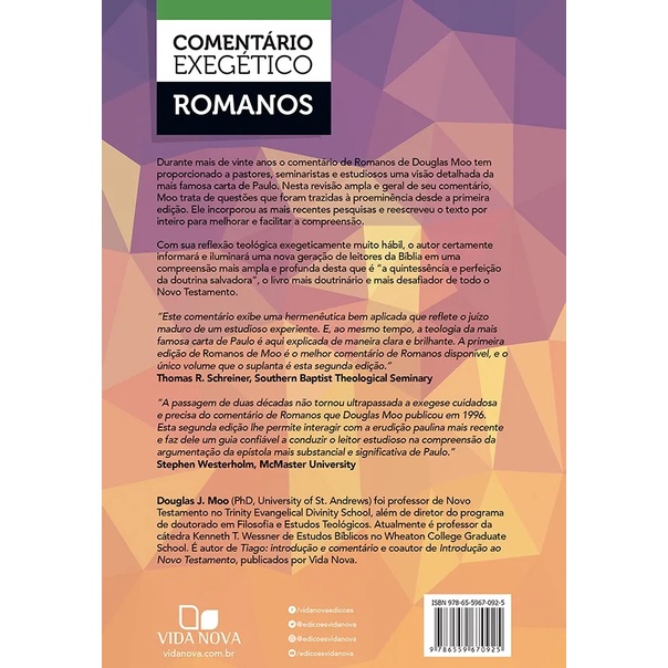 Romanos Comentário Exegético - Douglas J. Moo | Editora Vida Nova · foto 2
