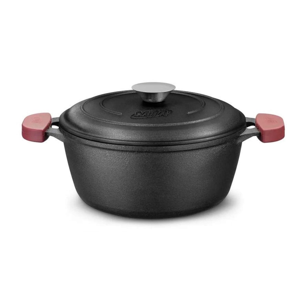 Panela Caçarola de Ferro Fundido N20 2,2 Litros Com Tampa de ferro MTA - 8409 em Oferta na Shopee