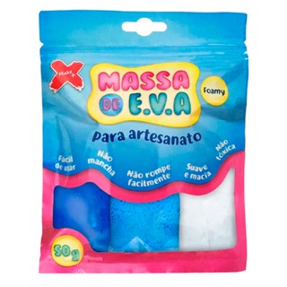 Massa de EVA Foamy p/artesanato 50g 3 cores 13017 Make +