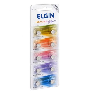 Bateria Alcalina 1.5V LR41/AG3 cartela c/ 10 82261 Elgin em Oferta na Shopee