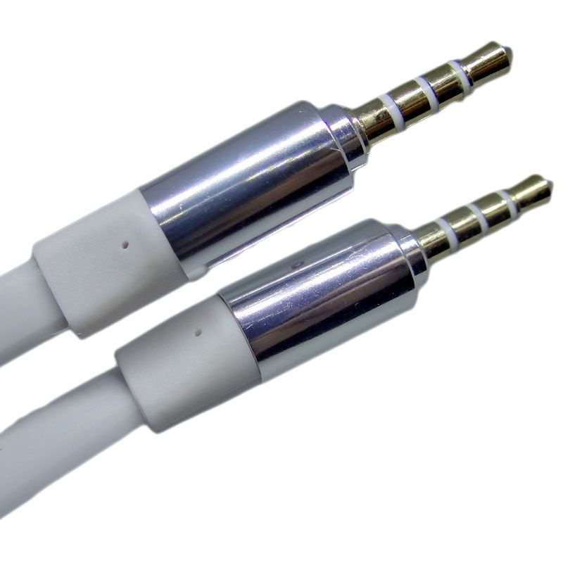 Cabo P2 P2 Auxilar 3 Metros Conector Ouro 3 Vias Flat  Stereo em Oferta na Shopee