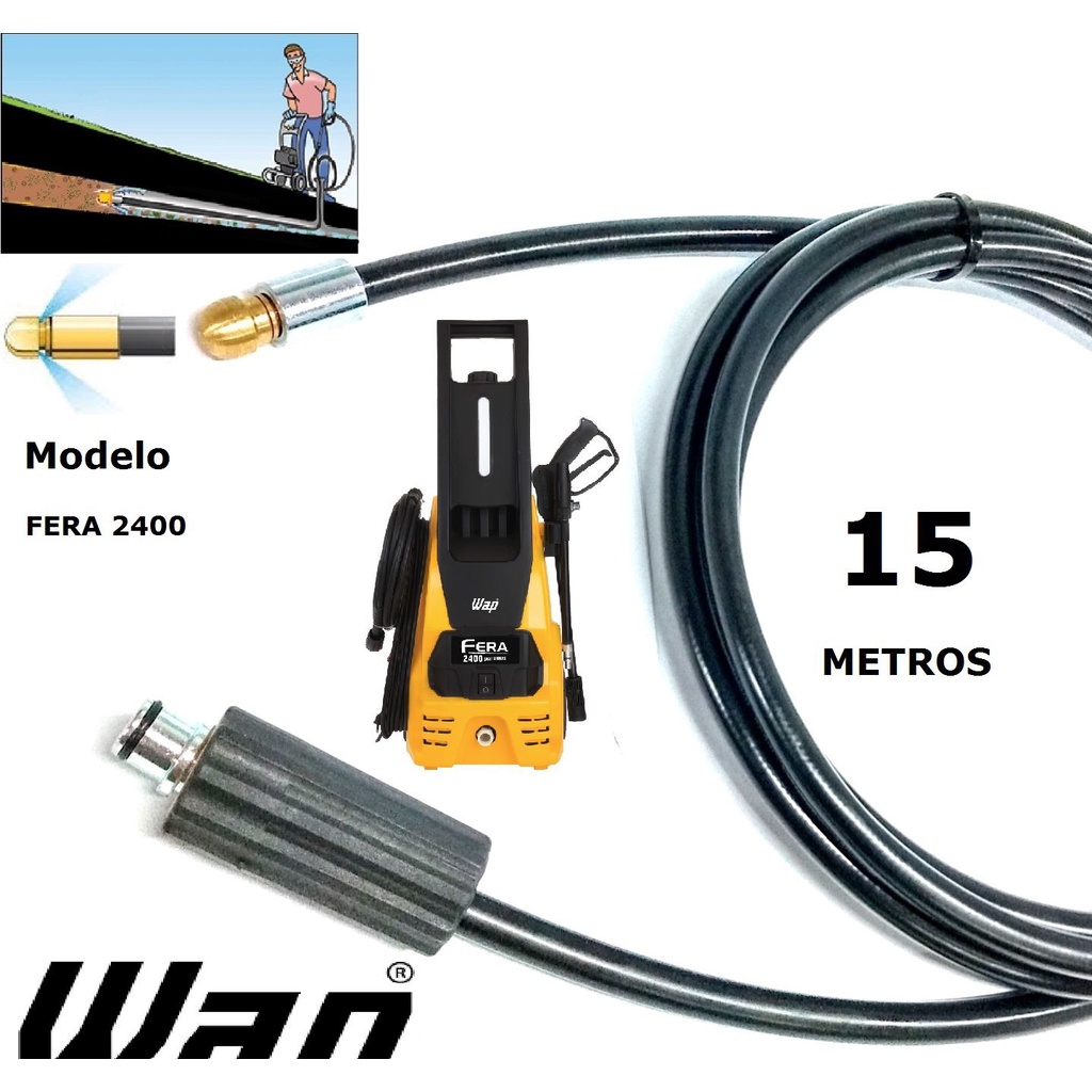Mangueira desentupidora de tubulação WAP - 15 Metros - Wap FERA