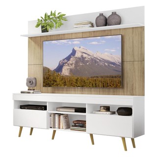Rack Retrô com Painel e Suporte TV 65" Madri Multimóveis V3374 em Oferta na Shopee