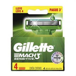 Carga para Aparelho de Barbear Gillette Mach3 Sensitive Leve 4 Pague 3