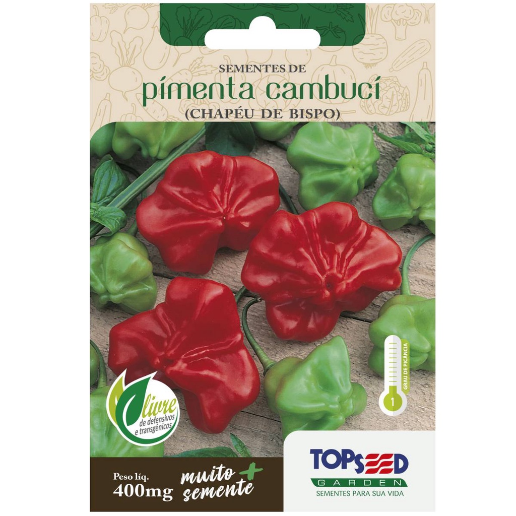 Sementes de Pimenta Cambuci (Chapéu de Bispo) TOPSEED em Oferta na Shopee