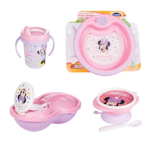 Conjunto Introdução Alimentar 4 Peças Minnie Baby Plasútil
