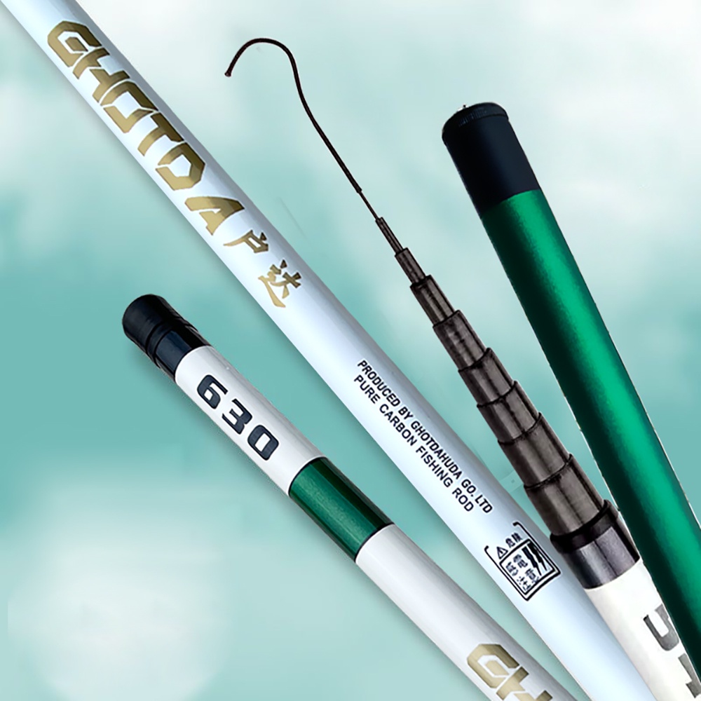 Vara De Pesca Telescópica De Fibra De Carbono Ghotda Ultra Leve 3,6m 4,5m 5,4m 6,3m 7,2m Barato Para Lagosta