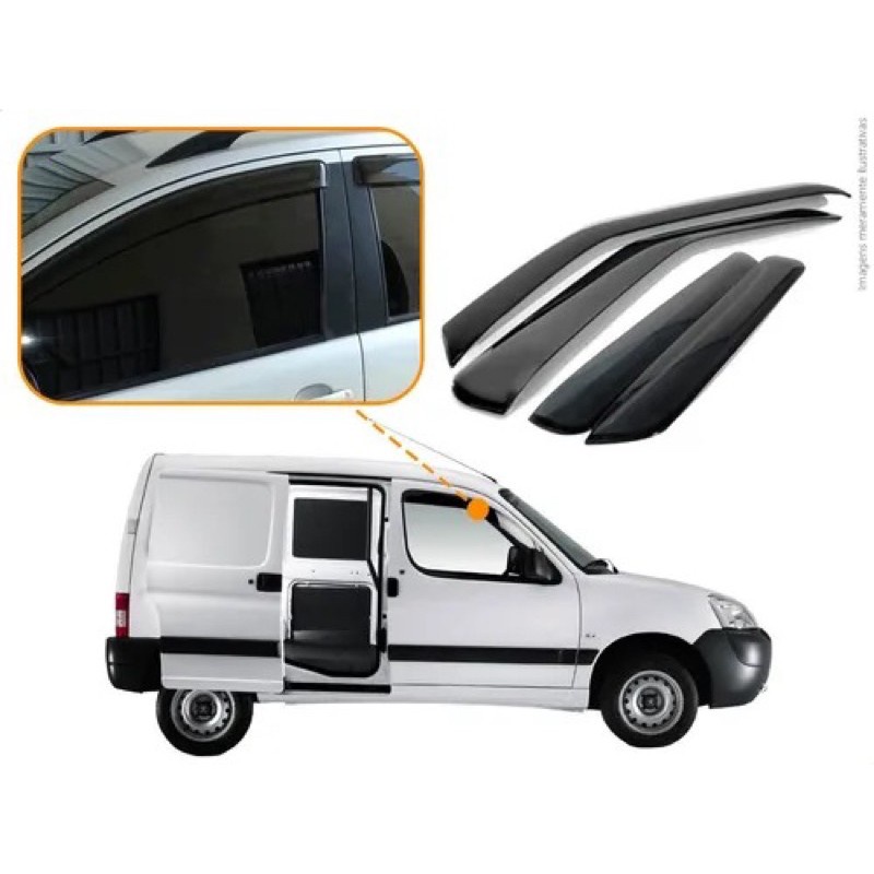 Calha De Chuva Defletor 2Pts Peugeot Partner Todos 24003A