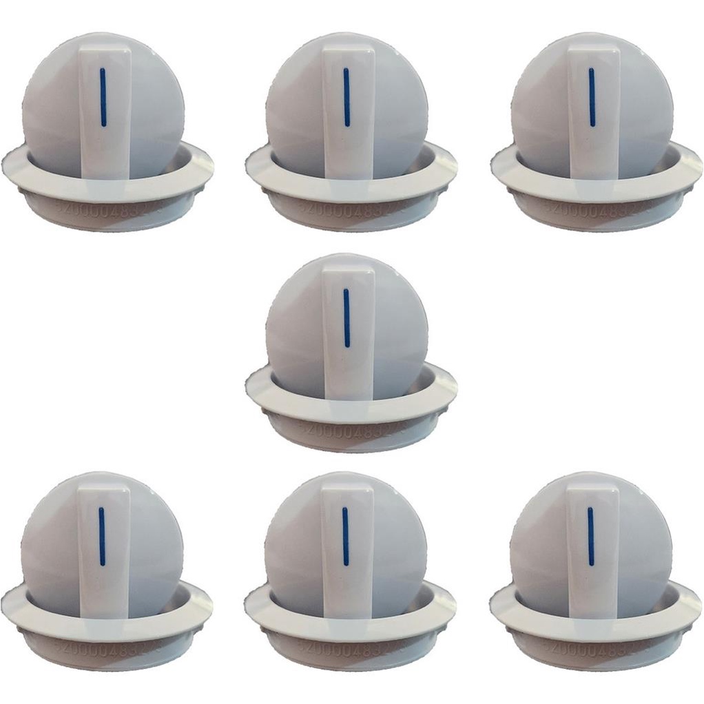 Botao Manipulo Fogao Continental Bosch Style Branco Kit 7und