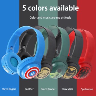 Marvel Iron Man Fones De Ouvido Bluetooth Estéreo Sem Fio Cartoon Spiderman Captain Headset Com Microfone